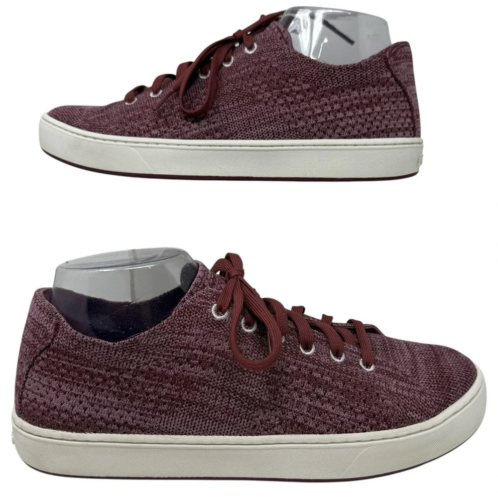 L.L. Bean Women's Knit Eco Bay Lace Up‎ Sneakers Burgundy Size US 10M
